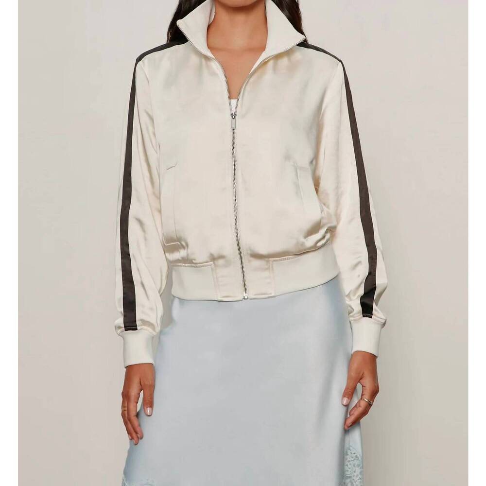 NEW SANCTUARY satin track jacket in collagen
